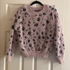 Pink leopard design sweater , Size S